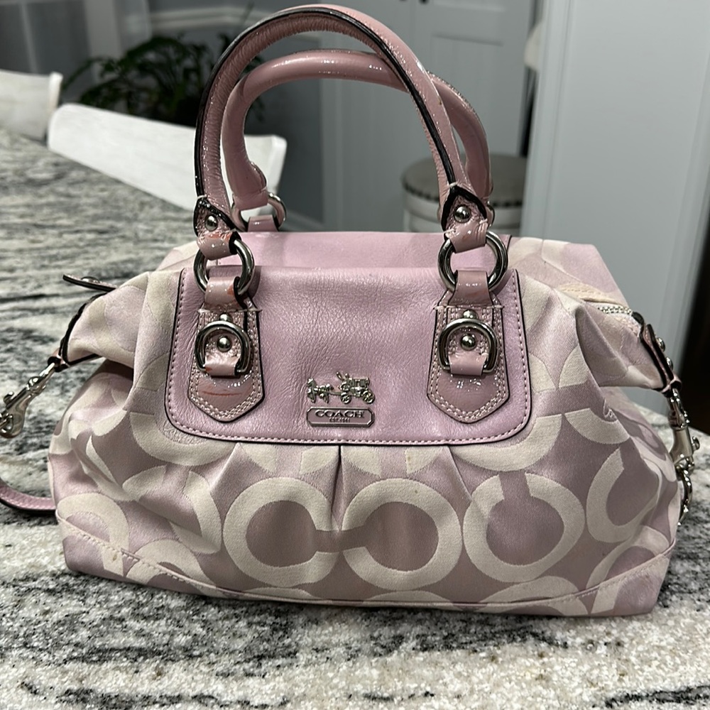 Coach Monogram Satchel Pink